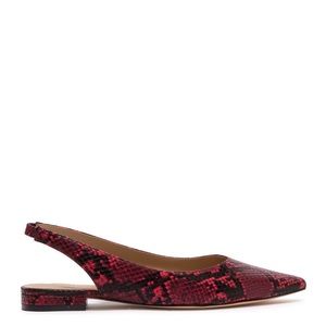 Pointed toe flats- red snake